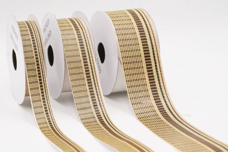 Бежевий Золотий Смугастий Тканинний Риббон Набір_AI